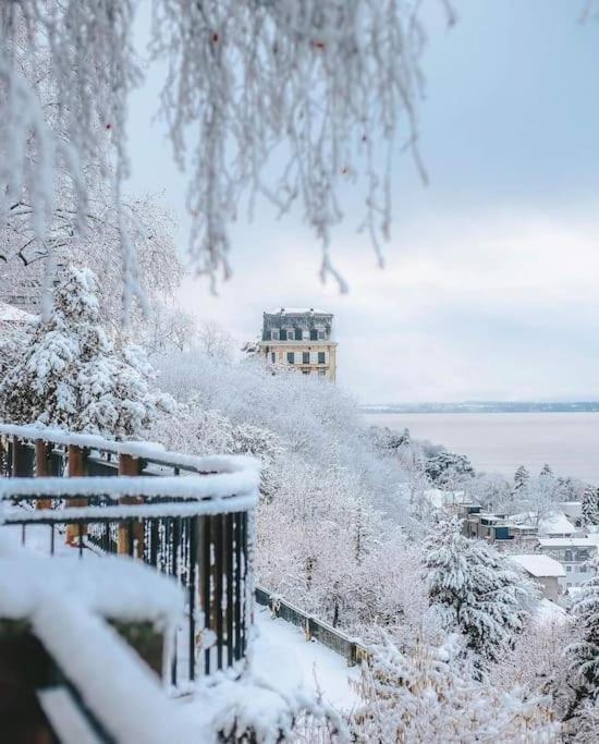 Appartement Avec Vue 180 Sur Le Lac Leman Thonon-les-Bains Luaran gambar